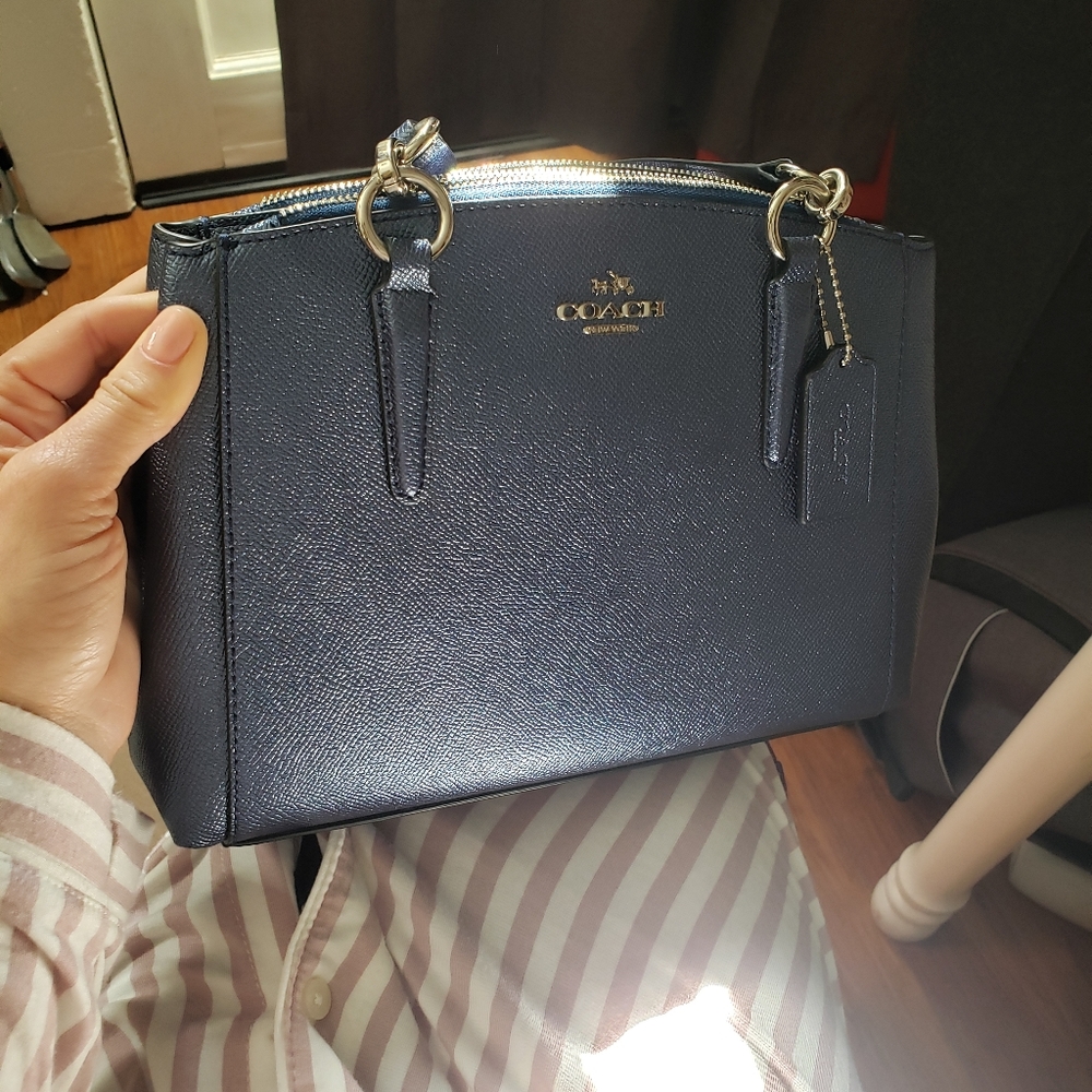 Coach Purse Christie Carryall F57520 Midnight Blue